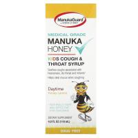 ราคา ManukaGuard, Manuka Honey, Kids Cough & Throat Syrup, Daytime, Honey Lemon, 4 fl oz (118 ml) (MAG-00274)