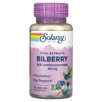 ราคา Solaray, Vital Extract, Bilberry, 42 mg, 60 VegCaps (SOR-03100)