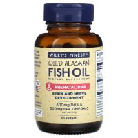 ราคา Wiley's Finest, น้ำมันปลาอะแลสกาธรรมชาติ พร้อม DHA สำหรับช่วงก่อนและระหว่างตั้งครรภ์ ขนาด 600 มก. บรรจุแคปซูลนิ่มจากปลา 60 แคปซูล (WIF-00403)