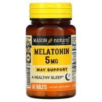ราคา Mason Natural, Melatonin, 5 mg, 60 Tablets (MAV-11145)