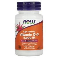 ราคา NOW Foods, วิตามิน D3 ประสิทธิภาพสูง ขนาด 5,000 IU บรรจุแคปซูลนิ่ม 120 แคปซูล (NOW-00372)