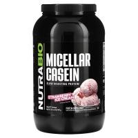 ราคา NutraBio, Micellar Casein, Strawberry Ice Cream, 2 lb (907 g) (NRB-28090)