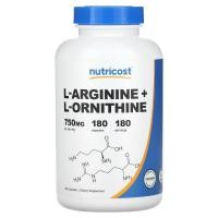 ราคา Nutricost, L-Arginine + L-Ornithine, 180 Capsules (NCS-93253)