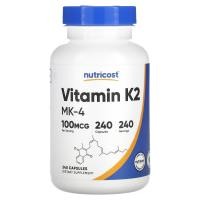 ราคา Nutricost, Vitamin K2, 100 mcg, 240 Capsules (NCS-00869)