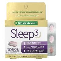ราคา Nature's Bounty, สลีป 3 ผลิตภัณฑ์ช่วยในการนอนหลับแบบปราศจากยา สูตรเข้มข้นสูงสุด บรรจุเม็ดยาสามชั้น 30 เม็ด (NRT-00525)