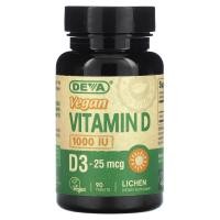 ราคา Deva, Vegan Vitamin D, D3, 25 mcg (1,000 IU), 90 Tablets (DEV-00059)