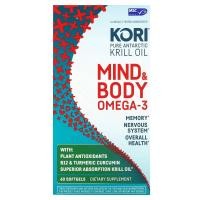 ราคา Kori, Pure Atlantic Krill Oil, Mind & Body Omega-3, 60 Softgels (KOR-72111)