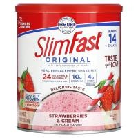 ราคา SlimFast, Original, Meal Replacement Shake Mix, Strawberries & Cream, 12.83 oz (364 g) (SLF-02639)