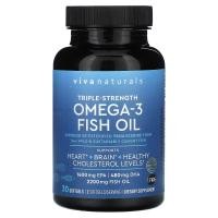 ราคา Viva Naturals, Omega-3 Fish Oil, Triple Strength, 1,100 mg, 30 Softgels (VVA-03271)