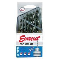 ราคา ชุดดอกสว่านเจาะเหล็กไฮสปีด EVACUT 13 ตัว/ชุด ระบบหุน/นิ้ว NO.4 (1746591669)