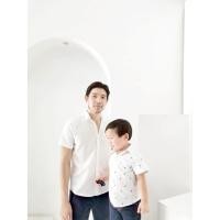 ราคา เสื้อครอบครัว เสื้อเชิ้ตผู้ชายแขนสั้นสีขาว ผ้า Oxford ใส่สบาย ทันสมัย (6095822065)