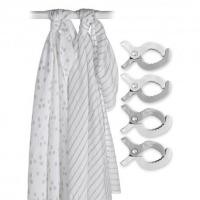 ราคา Lulujo ชุดผ้าอ้อมมัสลินคอตตอน - Grey พร้อมคลิปหนีบ (29566)