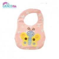 ราคา Gracekids ผ้ากันเปื้อนพลาสติกมีที่รองอาหาร ลายผึ้ง (29337)