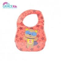 ราคา Gracekids ผ้ากันเปื้อนพลาสติกมีที่รองอาหาร ลายหมีสีแดง (29235)