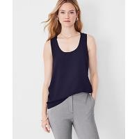 ราคา Ann Taylor Petite Mixed Jersey Tank - Navy Blue (4215621530302)