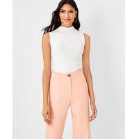 ราคา Ann Taylor Ribbed Mock Neck Sweater Shell Top - White (4215633132358)