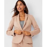 ราคา Ann Taylor The Tall One-Button Blazer in Double Knit - Natural Camel (4215633556581)