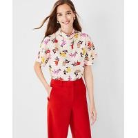 ราคา Ann Taylor Petite Floral Cowl Neck Flutter Sleeve Top - Ivory Whisper (4215633794907)