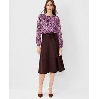 ราคา Ann Taylor Belted Faux Suede Midi Skirt - Pure Chocolate (4215633853734)