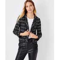 ราคา Ann Taylor Fringe Tweed Cardigan Jacket - Black (4215633856650)