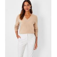 ราคา Ann Taylor Cashmere V-Neck Sweater - Golden Camel (4215633909028)