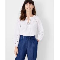 ราคา Ann Taylor Split Neck Top - White (4215634420775)
