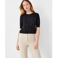 ราคา Ann Taylor Lace Sweater Tee - Black (4215634465356)