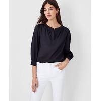 ราคา Ann Taylor Split Neck Top - Black (4215634655054)