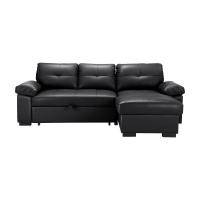 ราคา โซฟาเบดหนังแท้ผิวสัมผัส L-Shape ด้านซ้าย รุ่นเอ็ดเล่อร์ - สีดำ INDEX FURNITURE (110035935)