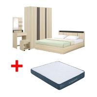 ราคา ซื้อชุดห้องนอน รุ่นแชมป์ ขนาด 6 ฟุต (เตียง, ตู้เสื้อผ้า, โต๊ะเครื่องแป้งพร้อมสตูล) พร้อมที่นอน รุ่นคอมฟอร์ทเตอร์ ขนาด 6 ฟุต ราคาพิเศษ! INDEX