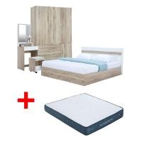 ราคา ซื้อชุดห้องนอน รุ่นมินิโอ+ทิวลิป ขนาด 5 ฟุต (เตียง, ตู้เสื้อผ้า 3 บาน, โต๊ะเครื่องแป้งพร้อมสตูล) พร้อมที่นอน รุ่นคอมฟอร์ทเตอร์ ขนาด 5 ฟุต ราคาพิเศษ! INDEX