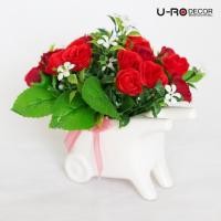 ราคา U-RO DECOR รุ่น ROSE BOUQUET กุหลาบช่อในกระถางเซรามิคคละสี กระถาง แต่งบ้าน ใส่ของ ดอกไม้ ประดิษฐ์ flower (3002963026)