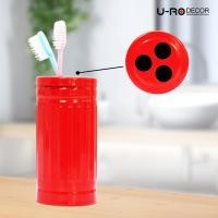 ราคา U-RO DECOR ที่ใส่แปรงสีฟัน รุ่น CARNATION (คาร์เนชั่น) สีแดง ที่เก็บแปรงสีฟัน ขนาด DIA 6.5 x สูง 12.7 ซม.ที่เก็บของ แก้วใส่ของ แก้วน้ำ ที่เสียบแปรงสีฟัน (209550991)