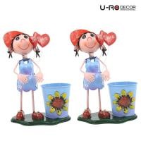 ราคา U-RO DECOR กระถางประดิษฐ์ใส่ดอกไม้รูปตุ๊กตาเด็กผู้หญิง รุ่น SUSIE-A - สีฟ้า 2 ชิ้น /ชุด กระถางซูซี่ กระถางซูซี่มินิมอลผู้หญิง กระถางต้นไม้ กระถางเหล็กเคลือบสีแต่งบ้าน กระถางดอกไม้ราคาถูก (508680589)