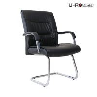 ราคา U-RO DECOR รุ่น PERCA (เพอร์ก้า) สีดำ เก้าอี้สำนักงานรับแขก หุ้มด้วยหนัง PU โครงเหล็กชุบโครเมี่ยม (435047417)