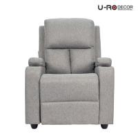 ราคา U-RO DECOR เก้าอี้โซฟาพักผ่อน ปรับนอนได้ พร้อมที่วางขา รุ่น JUSTIN (จัสติน) สีเทาอ่อน Recliner chair Sofa เก้าอี้ (28204878541)
