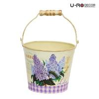 ราคา U-RO DECOR กระถางดอกไม้ ทรงถังน้ำมีหูหิ้่ว รุ่น LILAC-L ทำจากเหล็กเคลือบสี สไตล์วินเทจ ปิดด้วยสติ๊กเกอร์ลายไลเลค (104262006)
