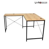 ราคา U-RO DECOR โต๊ะทำงานอเนกประสงค์ รุ่น LUKA (ลูก้า) สีไลท์โอ๊ค/ขาดำ โต๊ะทำงานเข้ามุม ขอบโต๊ะมีความหนา 2 cm. (54100858533)