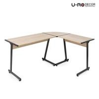 ราคา U-RO DECOR โต๊ะทำงานเข้ามุม รูปตัว L รุ่น PLUS (พลัส) สีโอ๊ค โต๊ะผลิตจากไม้ MDF เคลือบเมลามีนกันน้ำ Working desk (2802998482)