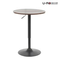 ราคา U-RO DECOR โต๊ะบาร์ รุ่น VICE (ไวส์) สีดำ ขนาดสินค้า Dia 60 x H 72-92 cm. BAR TABLE (54303495312)