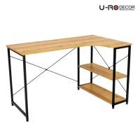 ราคา U-RO DECOR โต๊ะทำงานอเนกประสงค์ รุ่น LATON (ลาตัน) สีไลท์โอ๊ค/ขาดำ มาพร้อมกับชั้นวางของ (54950853393)