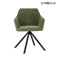 ราคา U-RO DECOR [แพ็คคู่] เก้าอี้รับแขก รุ่น FREYA (เฟรยา) สีเขียว รองรับน้ำหนัก 100 กก. ขาเป็นเหล็กพ่นสีดำ หมุนได้ 360 องศา (43531054531)