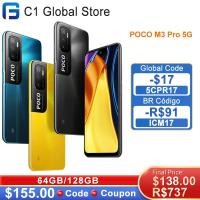 ราคา Global Version POCO M3 Pro 5G Smartphone 64GB/128GB Dimensity 700 Octa Core 90Hz 6.5”FHD+ DotDisplay 5000mAh NFC 48MP Camera (1005002412298170)