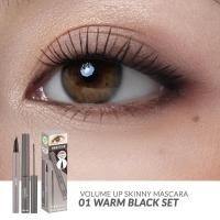 ราคา MUDE VOLUME UP SKINNY MASCARA 01 WARM BLACK SET ( มาสคาร่า เพิ่มความหนา วอลลุ่ม +อายไลเนอร์ กันน้ำ) (40177083497)