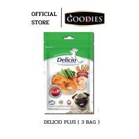 ราคา Delicio Plus พลัส ขนมสุนัขพรีเมี่ยม บำรุงผิวหนังและขนสวย รสกุ้งคะน้า ขนาด 70 กรัม ( แพค 3 ซอง ) (1380843785)