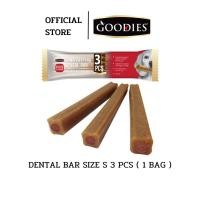 ราคา Goodies กู้ดดี้ เดนทอลบาร์ ขนมขัดฟันสุนัข ลดกลิ่นปาก ขจัดคราบหินปูน size S รสเบคอน ขนาด 3 ชิ้น (แพ็ค 1 ซอง) (4435476161)