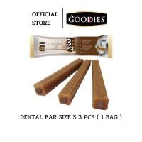 ราคา Goodies กู้ดดี้ เดนทอลบาร์ ขนมขัดฟัน ลดกลิ่นปาก ขจัดคราบหินปูน ฟันขาว รสตับ size S มี 3 ชิ้น/ซอง ( แพ็ค 1 ซอง ) (6035474578)