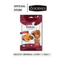 ราคา Delicio Original ออริจินอล ขนมสุนัขพรีเมี่ยม บำรุงผิวหนังและขนสวย รสตับ ขนาด 70 กรัม ( แพค 3 ซอง ) (1380843690)