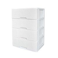 ราคา ตู้ลิ้นชักอเนกประสงค์ลายหวาย 4 ชั้น KASSA HOME รุ่น S4-2997 ขนาด 60.5 x 40 x 81 ซม. สีขาว (60380497)