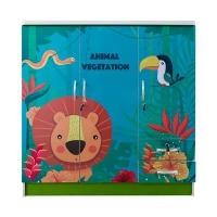 ราคา ตู้เสื้อผ้าเด็ก 3 บานเปิด ONLY รุ่น สิงโต ขนาด 120 ซม. สีเขียว (60335108)